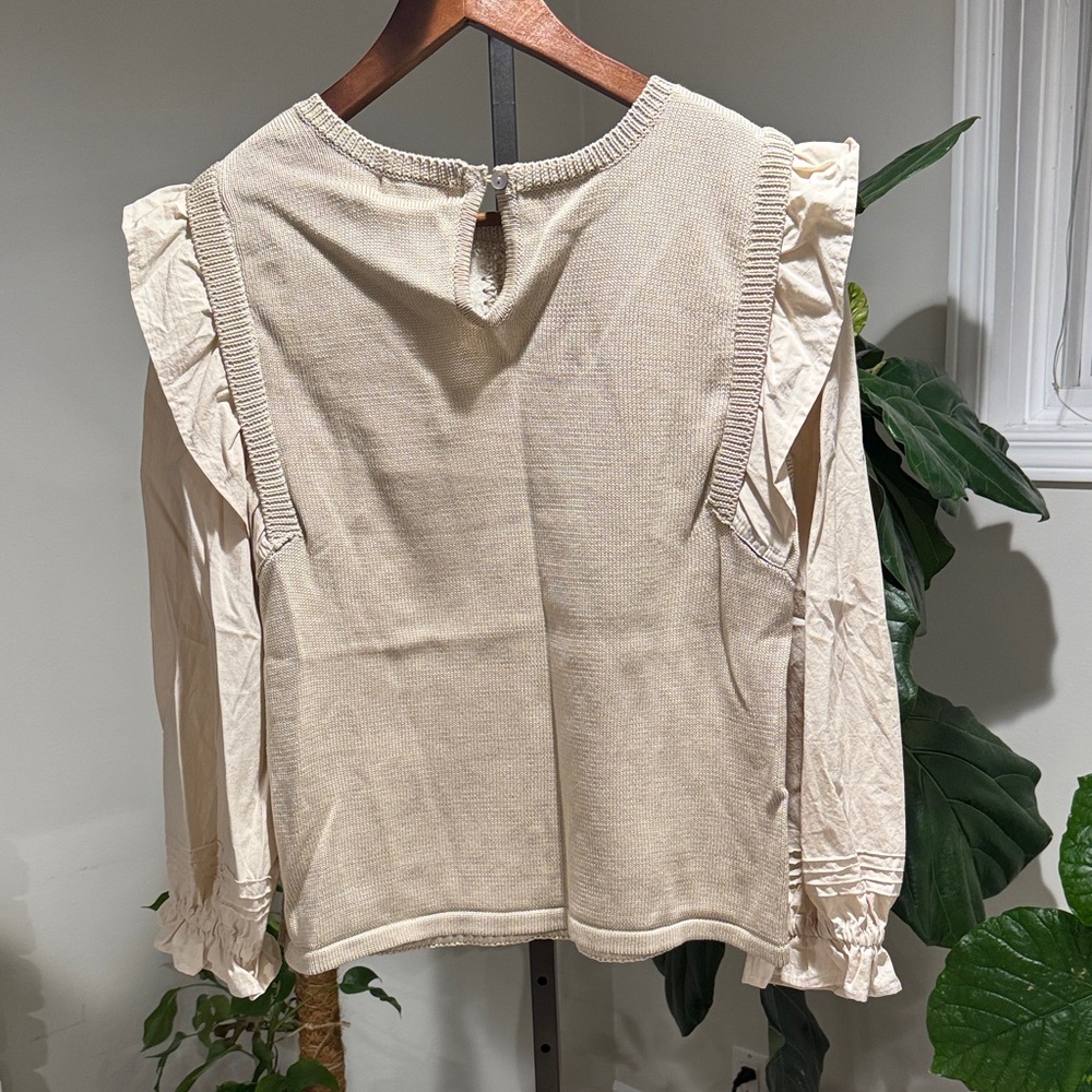 MELISSA NEPTON Cream Ruffled Blouse - Picture 4 of 5